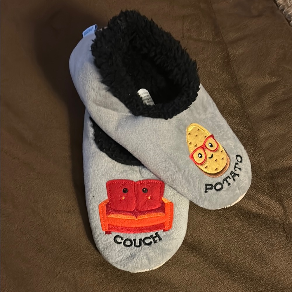 Cozy Gray Couch Potato Slippers